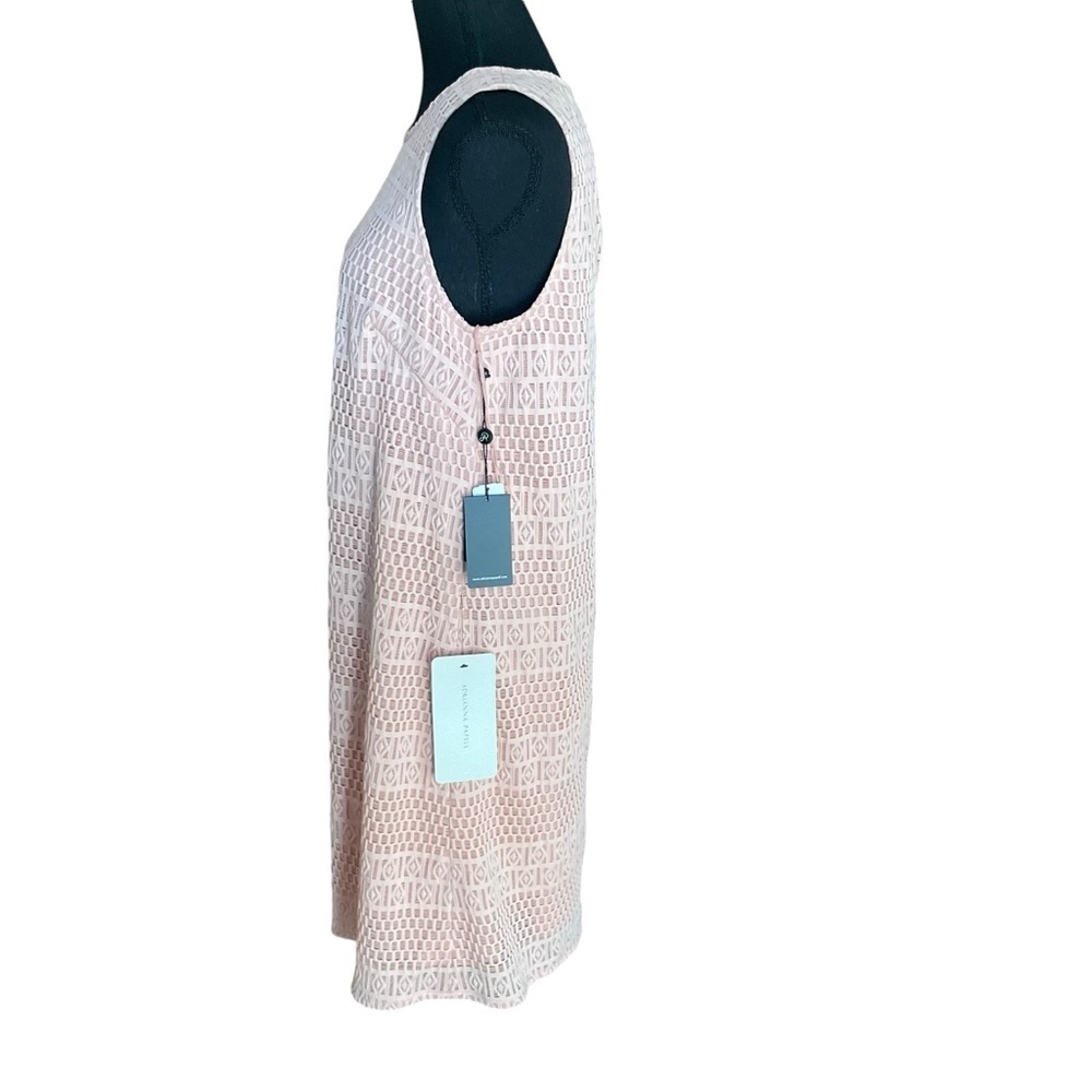 Adrianna Papell Blush Pink Textured Silk Shift Dress Size 10 - Picture 5 of 10